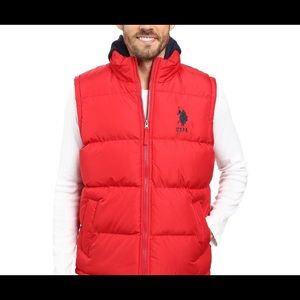 NWT Men’s Polo Assn Red Puffer Vest